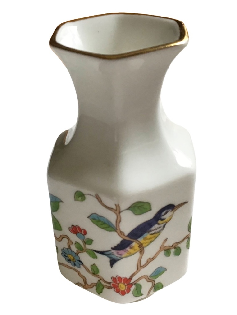 Vintage Aynsley Bone China Miniature Bedside Table Hand Painted Flower Vase